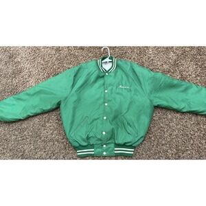 Vintage 80's 90's Howe NBA Dallas Mavericks Green Satin Jacket Mens Size XL